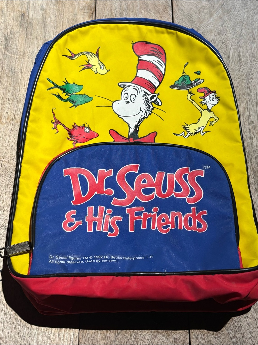 Vintage 1997 Dr Seuss & His Friends Cat in the Hat Backpack Kids 90s